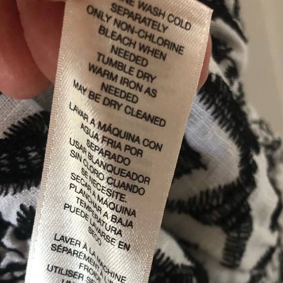 Linen Embroidered Black and White Short Sleeve Jacket zip front size medium - Picture 12 of 14